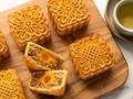 Vietnamese baked Moon cake with mixed nuts filling