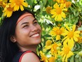 Mexikanische Sonnenblumen auf dem Chu Dang Ya-Vulkan