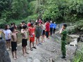 Summer playground set up for mountain children 