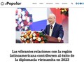 Prensa sudamericana subraya doctrina “diplomacia de bambú” de Vietnam