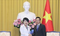 Presiden Vo Van Thuong Menerima Menteri Luar Negeri Jepang Kamikawa Yoko