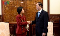 Presidente de Vietnam recibe a embajadoras de Canadá y Bélgica