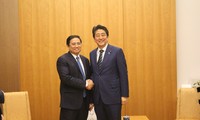Prime Minister Shinzo Abe receives senior Party official Pham Minh Chinh
