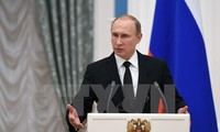 Der russische Präsident Wladimir Putin startet die Jahres-Pressekonferenz