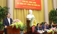 Staatspräsident Tran Dai Quang nimmt an Bilanzkonferenz des Büros des Staatspräsidenten teil