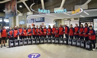 Das vietnamesische Volleyball-Team der Frauen ist bereit für das Spiel gegen Frankreich
