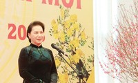 Ketua MN Vietnam, Nguyen Thi Kim Ngan mengucapkan selamat Hari Raya Tet kepada para pemimpin MN dan para pekerja Kantor MN Vietnam