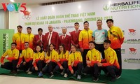 Upacara  pemberangkatan pasukan dari kontingen olahraga Vietnam hadir di Asian Games