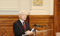 Pimpinan berbagai negara dan partai luar negeri mengucapkan selamat kepada Sekjen KS PKV Nguyen Phu Trong yang terpilih menjadi Presiden Vietnam