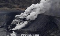 Japanese volcano erupts violently