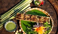 Grilled pork in bamboo tube, a specialty of the Central Highlands
