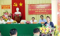 Ketua MN, Nguyen Thi Kim Ngan melakukan kontak dengan pemilih di Distrik Ninh Kieu, Kota Can Tho