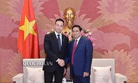 Kepala Departemen Organisasi KS PKV, Pham Minh Chinh menerima Deputi Menteri Keuangan Jepang