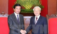 KPV-Generalsekretär Nguyen Phu Trong führt Abschiedstreffen mit dem laotischen Botschafter