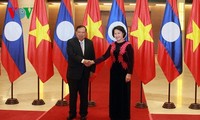阮氏金银会见老挝人民革命党中央总书记、国家主席本扬•沃拉吉