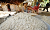 Ba So – green flat rice flake making village