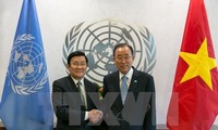 President Truong Tan Sang meets with UN Secretary-General in NY
