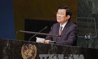 President Truong Tan Sang delivers a keynote speech at the UN Summit 