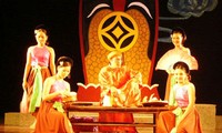 Performing traditional theater in Hanoi