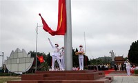 Flag salute ceremony and inauguration of national flag pole on Co To Island