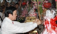Truong Tan Sang en visite à la zone de sécurité de Thai Nguyen