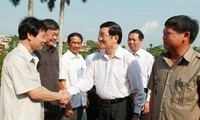 Le président Truong Tan Sang travaille avec le comité du Parti de Thai Nguyen
