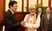 Le président Truong Tân Sang reçoit une délégation indienne