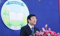 Le président Truong Tan Sang à la rentrée scolaire au lycée Bui Thi Xuan à Da Lat