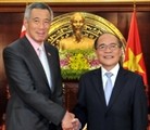Le président de l’Assemblée Nationale Nguyen Sinh Hùng reçoit Lee Hsien Loong