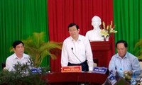 Le président Tan Sang contrôle le chantier du mémorial du prof Tran Dai Nghia