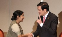 Le président Truong Tan Sang reçoit le chef de la diplomatie indienne
