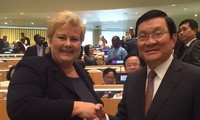 Truong Tan Sang rencontre la Premère ministre norvégienne