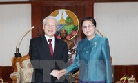 Nguyen Phu Trong rencontre plusieurs hauts dirigeants laotiens
