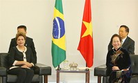 Wakil Presiden Nguyen Thi Doan melakukan pertemuan dengan Presiden Brasil, Dilma Rousseff