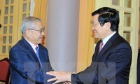 Presiden Truong Tan Sang menerima delegasi Asosiasi Persahabatan Jepang-Vietnam kawasan Kansai