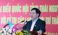 Pham Binh Minh melakukan kontak dengan pemilih Thai Nguyen