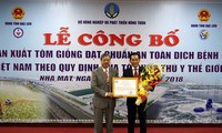 Basis produksi udang bibit pertama di Viet Nam yang mencapai standar wabah penyakit menurut ketentuan Organisasi Kedokteran Hewan Dunia (OIE)