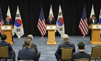 Estados Unidos, Japón y Corea del Sur cooperan para la desnuclearización completa de la península de Corea