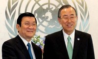 Presiden Vietnam Truong Tan Sang  menerima Sekjen PBB, Ban Ki-moon