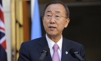 Sekjen PBB Ban Ki-moon mengimbau perdamaian di Timur Tengah.