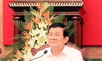 Presiden Vietnam Truong Tan Sang melakukan temu kerja dengan pemimpin teras provinsi Ninh Binh
