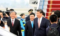 Kesan-kesan  Sekjen, Presiden Tiongkok, Xi Jinping di bandara internasional Noi Bai, kota Hanoi