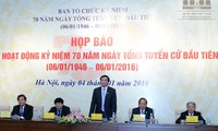 Jumpa pers memperkenalkan aktivitas-aktivitas memperingati ultah ke-70 hari pemilu pertama MN Vietnam