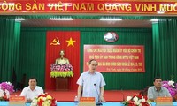 Ketua Pengurus Besar Front Tanah Air Vietnam, Nguyen Thien Nhan melakukan kunjungan di provinsi Tra Vinh