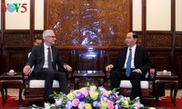 Presiden Vietnam, Tran Dai Quang menerima Sekjen Organisasi Interpol, Jurgen Stock 