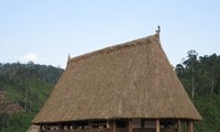 Ruang rumah Guol yang hidup-hidup dari warga  etnis minoritas Co Tu di desa A Roh,  kecamatan Lang, kabupaten Tay Giang, provinsi Quang Nam