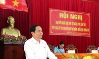 Ketua Pengurus Besar Front Tanah  Air Viet Nam, Tran Thanh Man mengadakan kontak dengan para pemilih Kota Can Tho