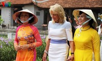 The spouse of US Vice President Jill Biden visits Temple of Literature 
