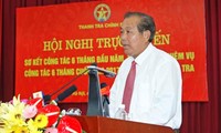 Truong Hoa Binh à la conférence-bilan de l’inspection au 1er semestre