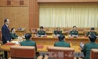Le président Tran Dai Quang rencontre des dirigeants du ministère de la Défense